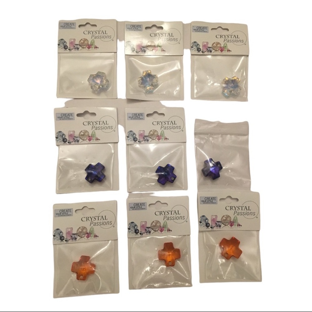 LOT of 9 Crystal Passions Swarovski Cross 20MM - NWOT